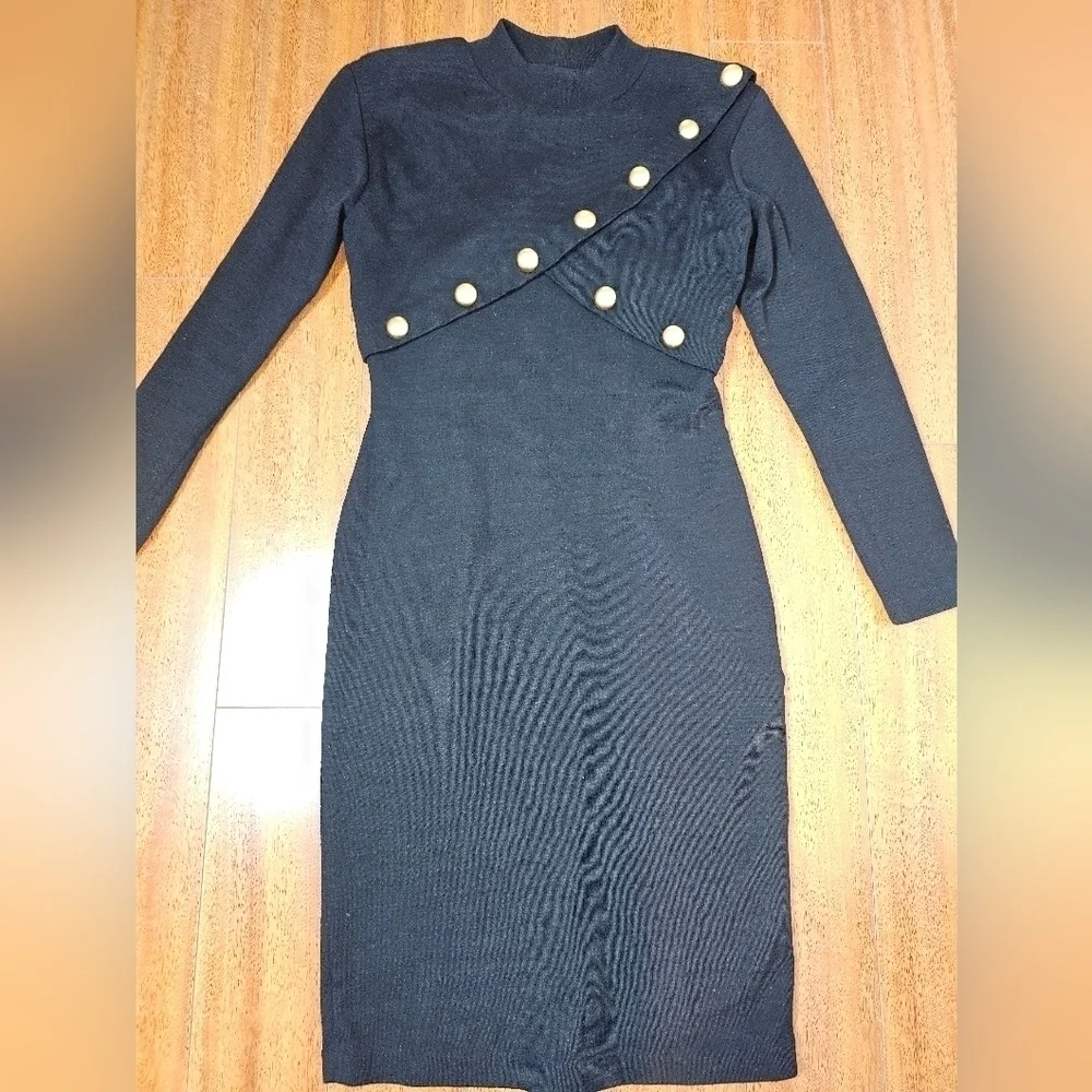 Vintage Authentic ANDREA JOVINE Dress 100% Wool Size M - Picture 7 of 17